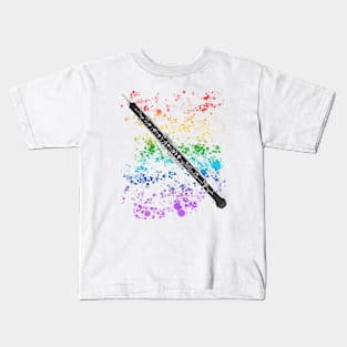 Oboe Rainbow Colours Oboist Woodwind Musician Kids T-Shirt